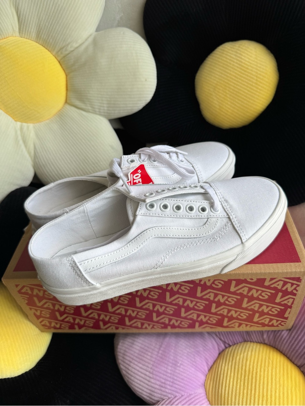 Vans White Canvas Low-Top Slip-On Sneakers